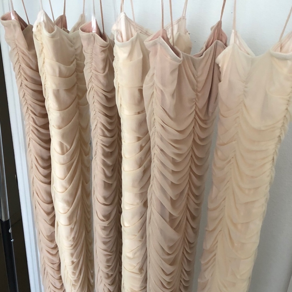 Gorgeous Ruched French Vanilla Midi Dress 💫 - Picture 7 of 7